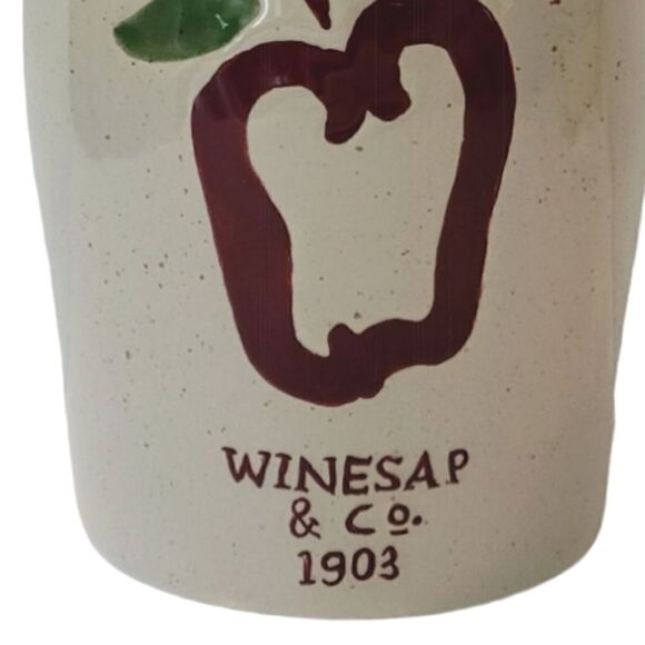 Vintage Winesap & Co. 1903 Apple Pottery Stoneware Jug With Handle - Picture 3 of 4